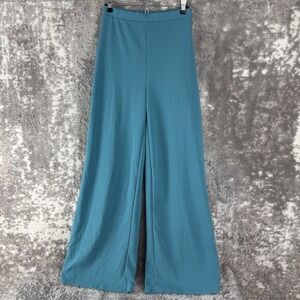 2 Saints Size M Stretch Minimalist‎ Wide Leg Pants Blue Pull On Casual